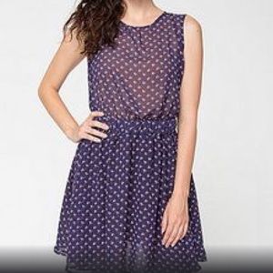 American Apparel Sheer Chiffon Dress Purple XS